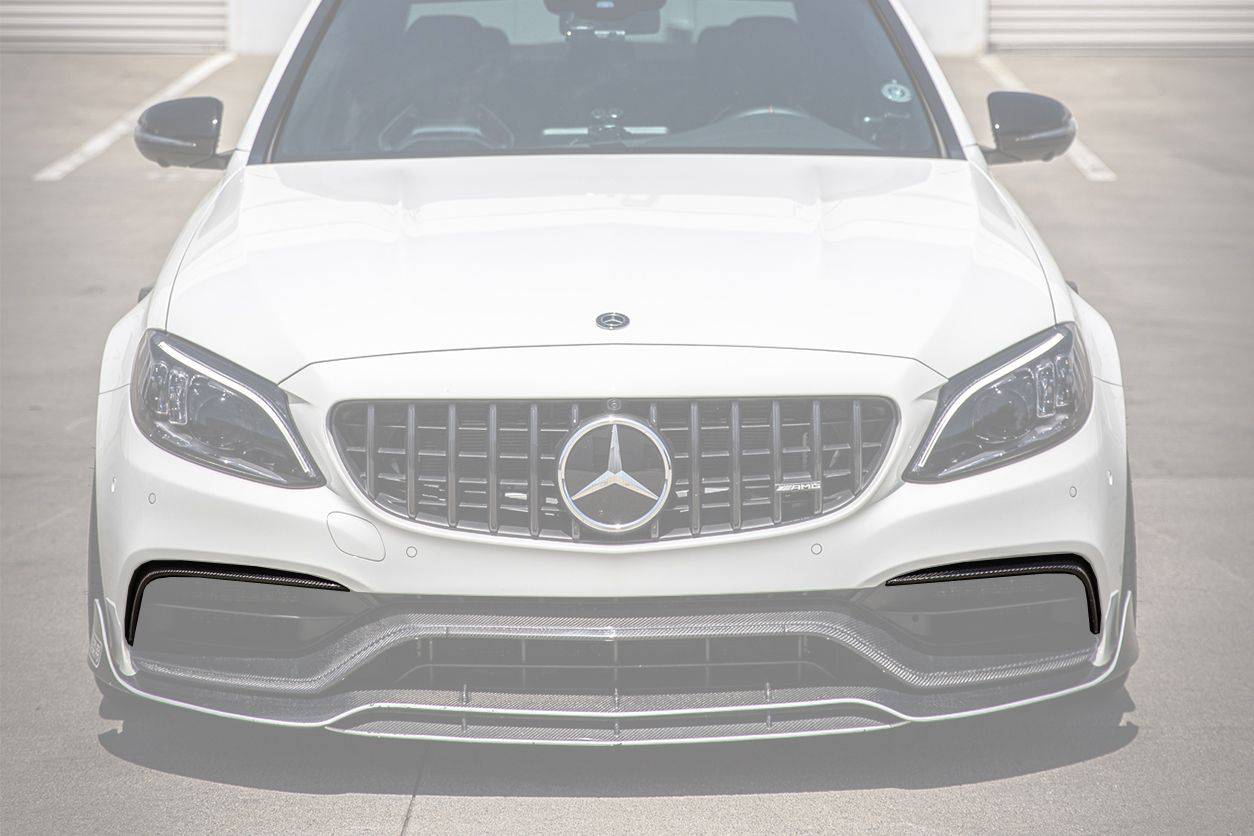 2015-2021 Mercedes Benz W205 C63/S AMG Sedan/Coupe Carbon Fiber Front Bumper Canards - Carbonado