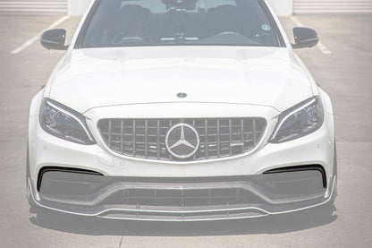 2015-2021 Mercedes Benz W205 C63/S AMG Sedan/Coupe Carbon Fiber Front Bumper Canards - Carbonado