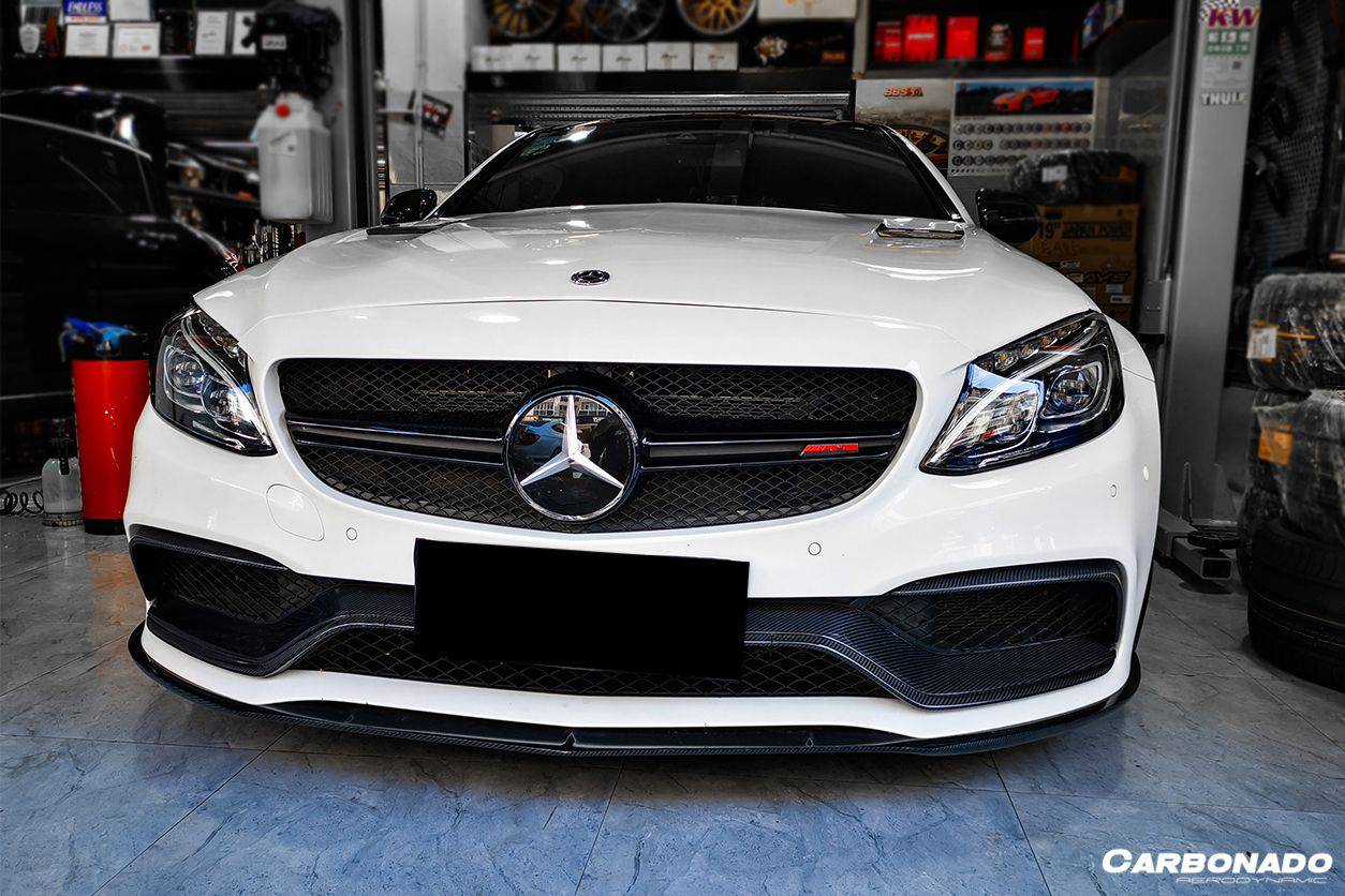 2015-2021 Mercedes Benz W205 C63/S AMG Coupe BKSS Style Carbon Fiber Front Lip - Carbonado Aero