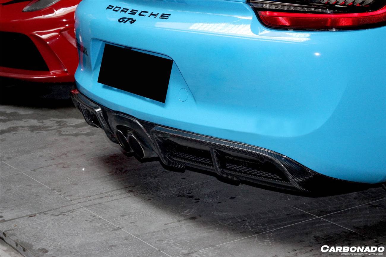 2012-2016 Porsche 981 Boxster/Cayman GT4 Style Rear Diffuser - Carbonado