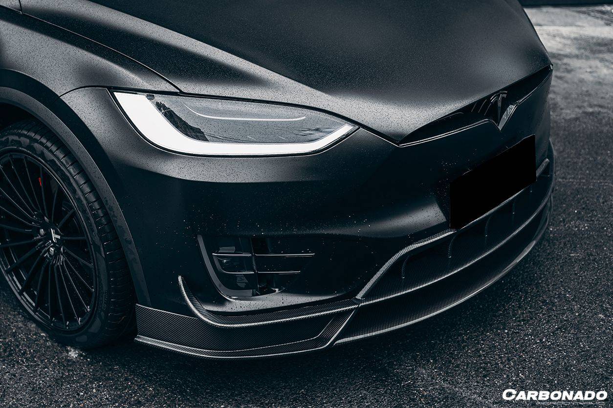2016-2021 Tesla Model X SUV RZS Style Carbon Fiber Front Canards - Carbonado Aero