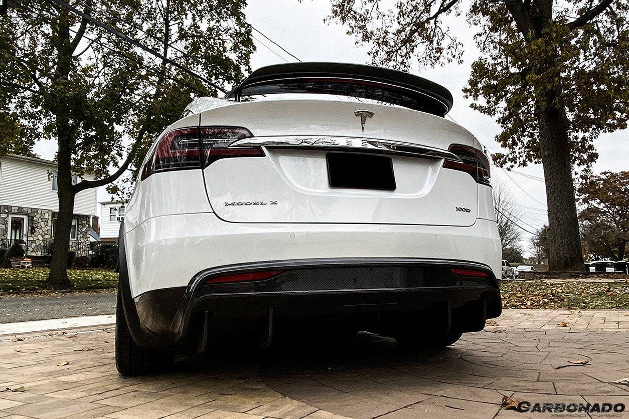 2019-2021 Tesla Model X SUV RZS Style Carbon Fiber Rear Diffuser - Carbonado Aero