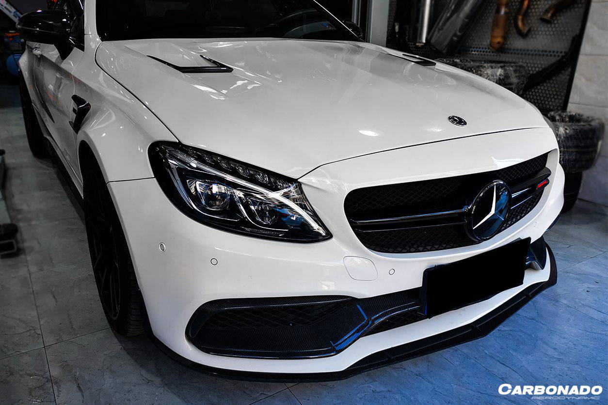 2015-2021 Mercedes Benz W205 C63/S AMG Coupe BKSS Style Carbon Fiber Front Lip - Carbonado Aero