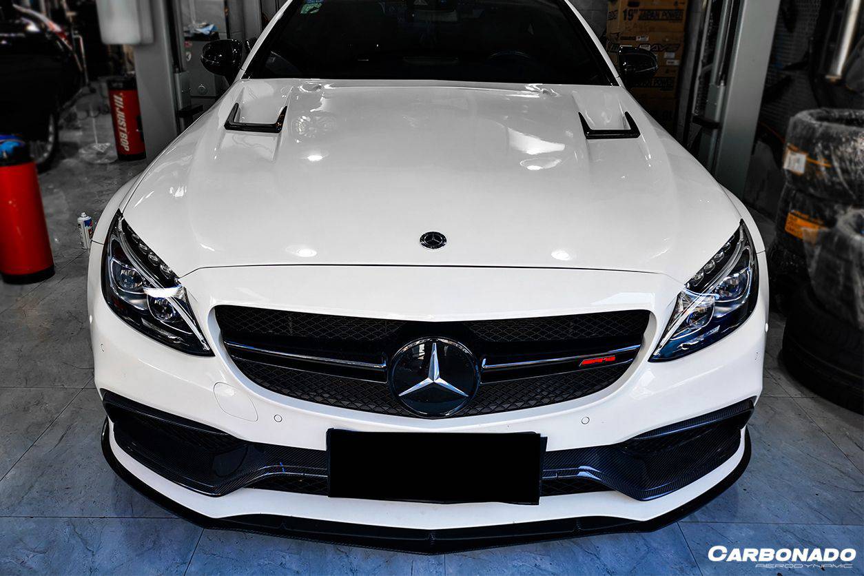 2015-2021 Mercedes Benz W205 C63/S AMG Coupe BKSS Style Carbon Fiber Front Lip - Carbonado Aero