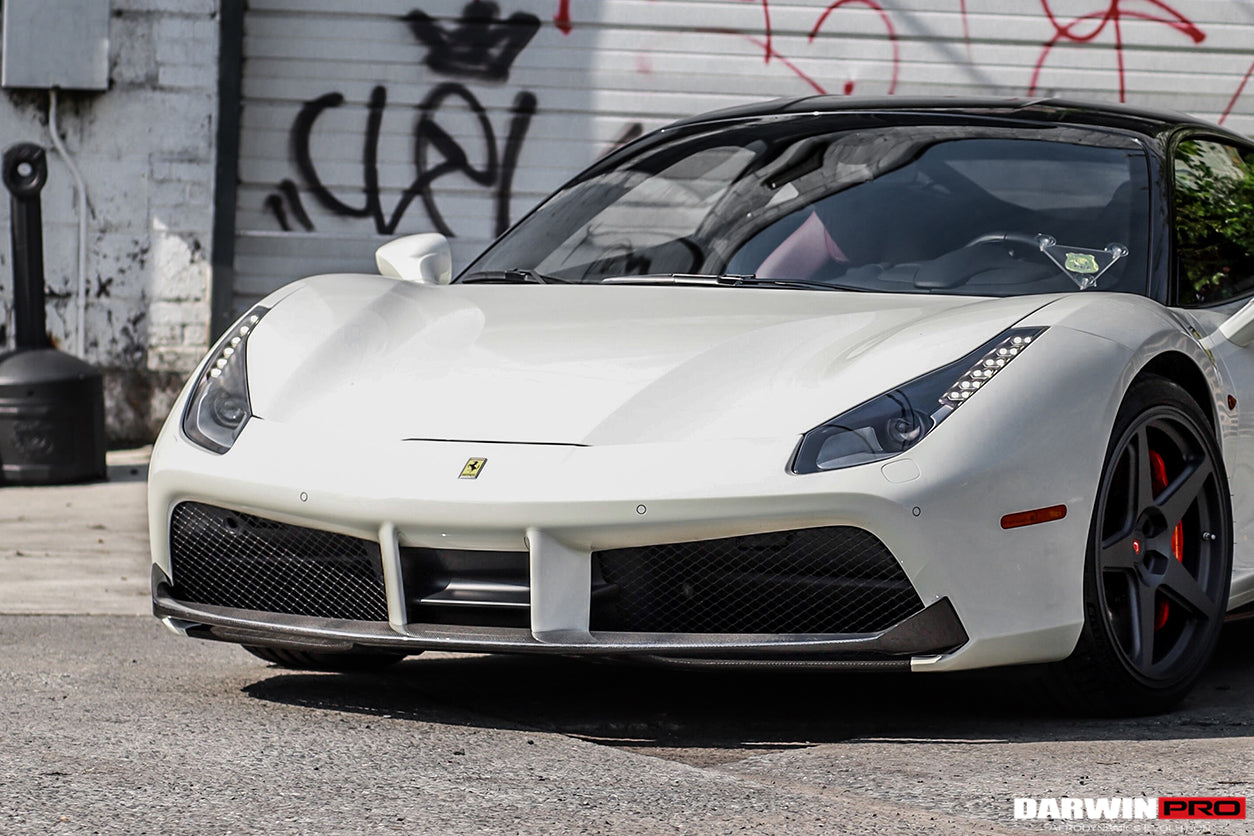 2015-2020 Ferrari 488 GTB/Spyder Carbon Fiber Front Lip - DarwinPRO Aerodynamics