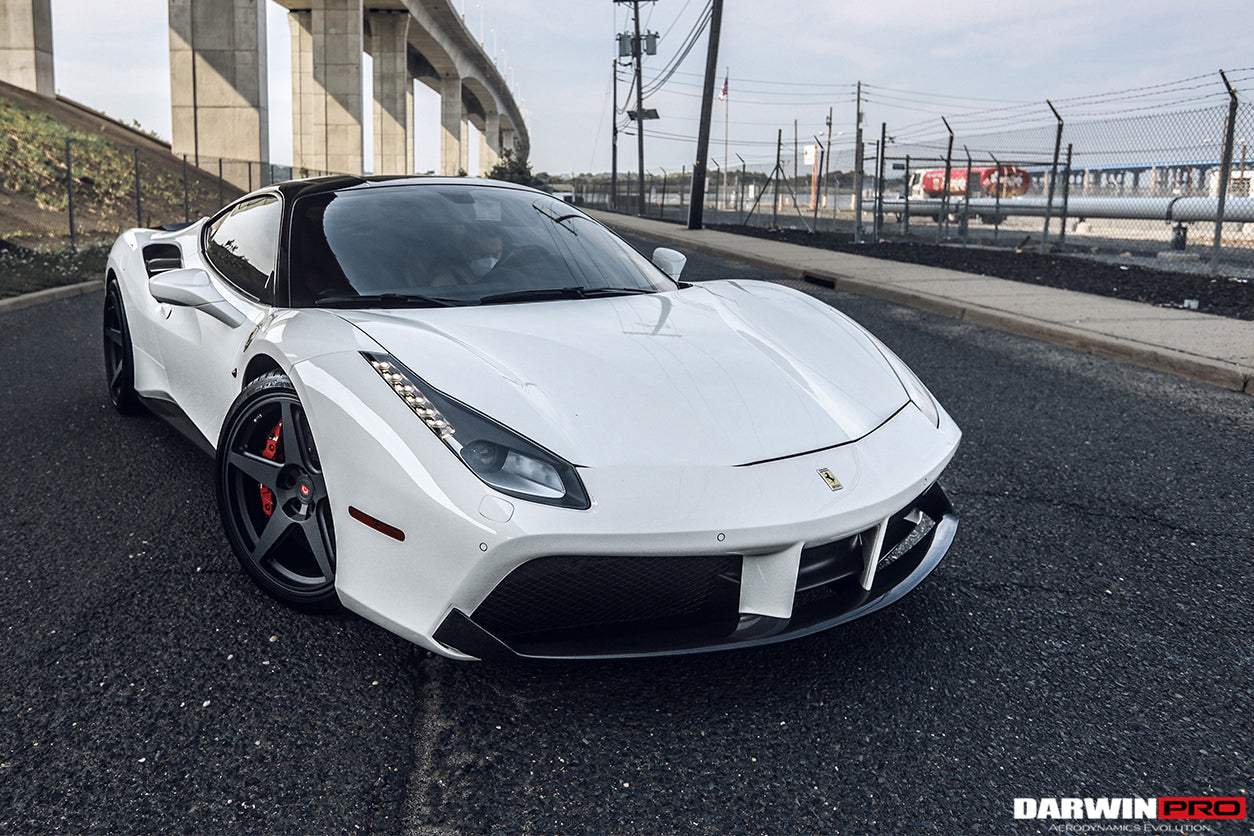 2015-2020 Ferrari 488 GTB/Spyder Carbon Fiber Front Lip - DarwinPRO Aerodynamics