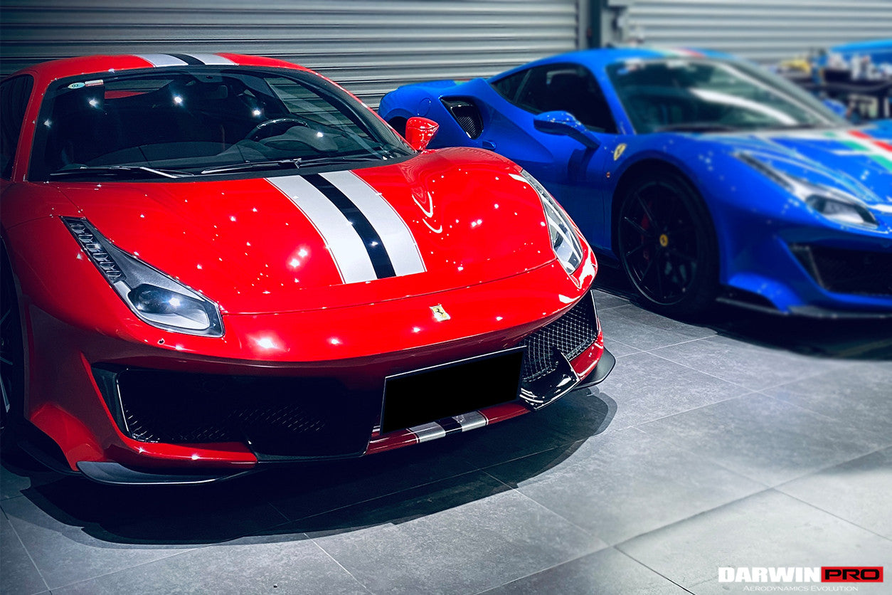2018-2022 Ferrari 488 Pista Partial Carbon Fiber Front Bumper - DarwinPRO Aerodynamics