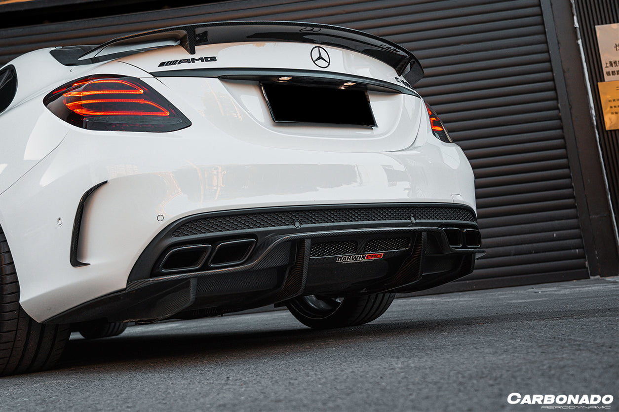 2015-2021 Mercedes Benz W205 C63/S AMG Sedan PS Style Rear Diffuser - Carbonado