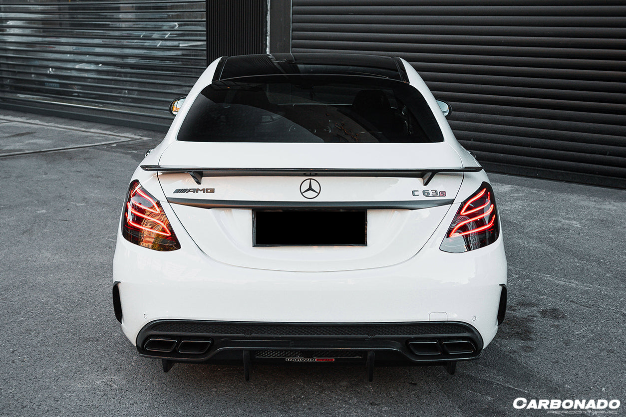 2015-2021 Mercedes Benz W205 C63/S AMG Sedan PS Style Rear Diffuser - Carbonado
