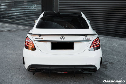 2015-2021 Mercedes Benz W205 C63/S AMG Sedan PS Style Rear Diffuser - Carbonado