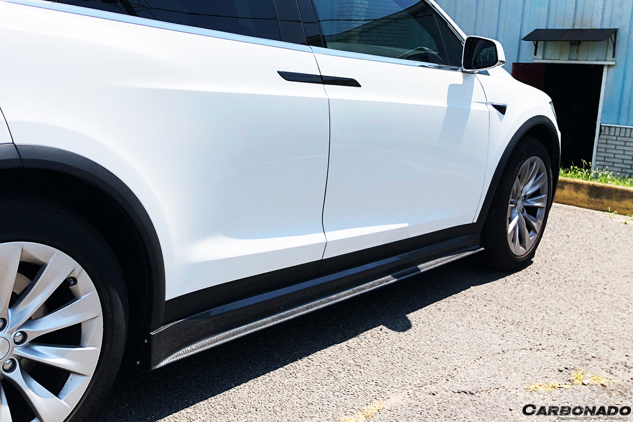 2016-2021 Tesla X SUV RZS Style Carbon Fiber Side Skirts - Carbonado