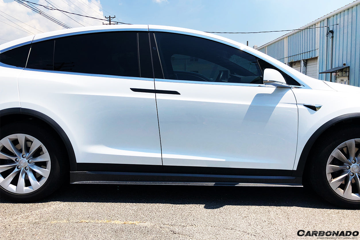 2016-2021 Tesla X SUV RZS Style Carbon Fiber Side Skirts - Carbonado