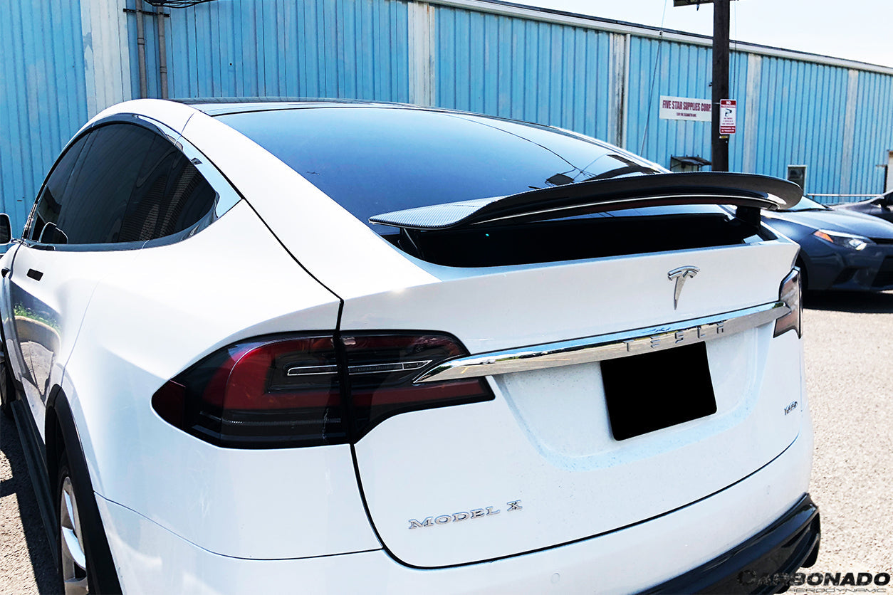 2016-2021 Tesla X SUV RZS Style Carbon Fiber Trunk Spoiler - Carbonado