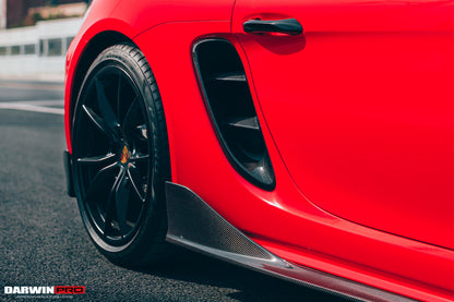 2016-2023 Porsche 718 Cayman/Boxster BKSS Style Carbon Fiber Side Skirts - DarwinPRO Aerodynamics