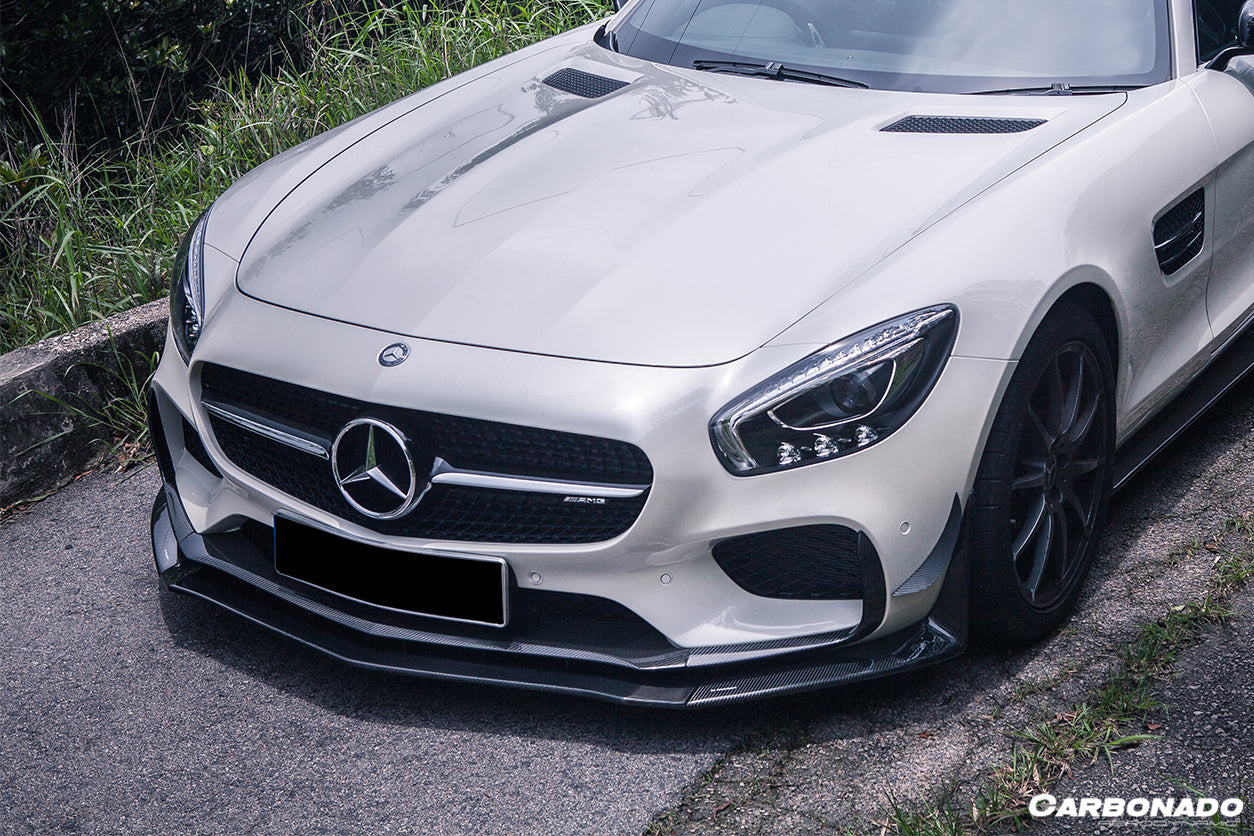 2015-2017 Mercedes Benz AMG GT/GTS RS Style Carbon Fiber Front Canards - Carbonado