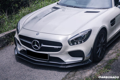 2015-2017 Mercedes Benz AMG GT/GTS RS Style Carbon Fiber Front Canards - Carbonado