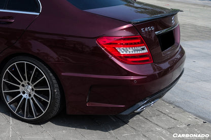 2008-2014 Mercedes Benz C Class W204 P Style Rear Bumper w/ Exhaust tips - Carbonado