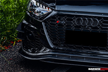 2020-2022 Audi RS4 B9.5 BKSS Style Carbon Fiber Front Bumper Canards - DarwinPRO Aerodynamics