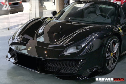 2015-2020 Ferrari 488 GTB/Spyder Pista Style Front Bumper Set W/Hood - DarwinPRO Aerodynamics