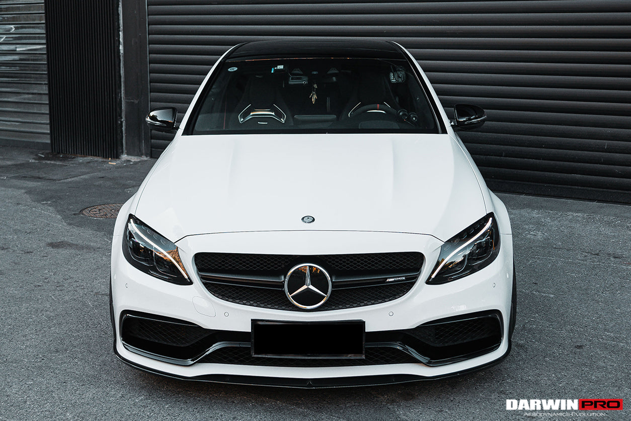 2015-2021 Mercedes Benz W205 C63/S AMG Sedan BKSS Style Carbon Fiber Front Lip - DarwinPRO Aerodynamics