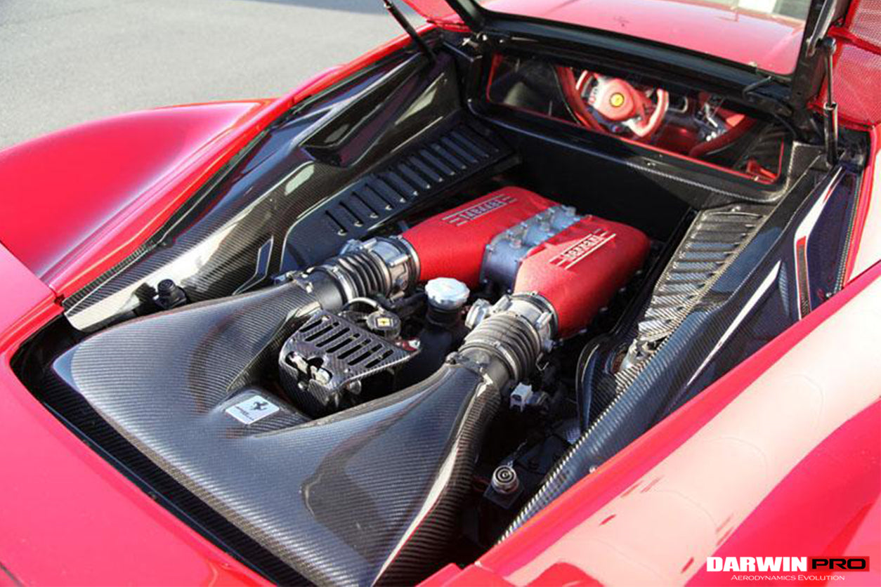 2010-2015 Ferrari 458 Coupe/Speciale Dry Carbon Fiber Engine Bay Panels - DarwinPRO Aerodynamics