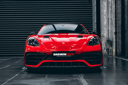 2016-2023 Porsche 718 Cayman/Boxster BKSS Style Partial Carbon Fiber Front Bumper - DarwinPRO Aerodynamics