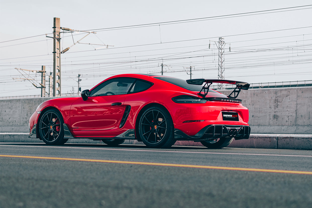 2016-2023 Porsche 718 Cayman/Boxster BKSS Style Carbon Fiber Trunk Spoiler - DarwinPRO Aerodynamics