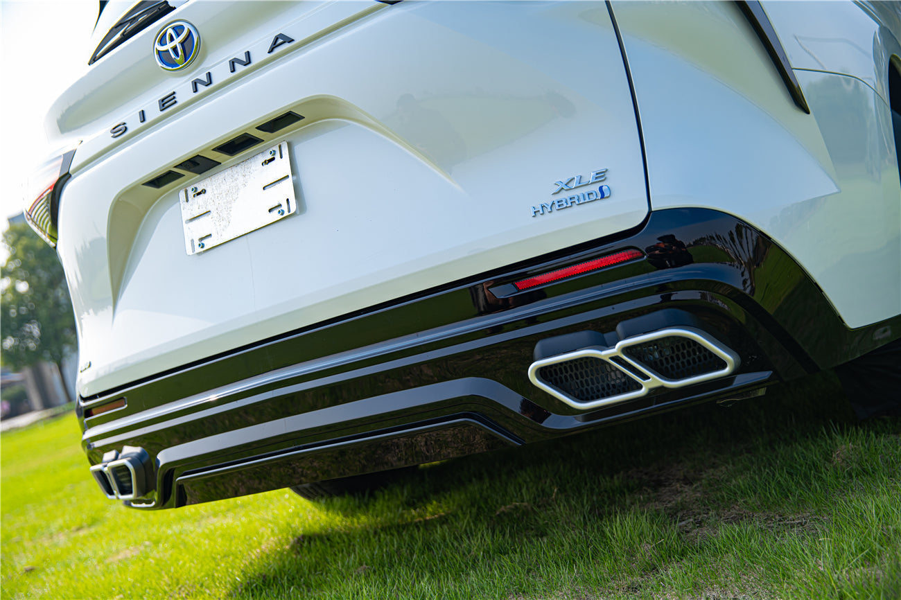 2021 UP Toyota Sienna Thunder Style PP Rear Diffuser with Tips - Carbonado