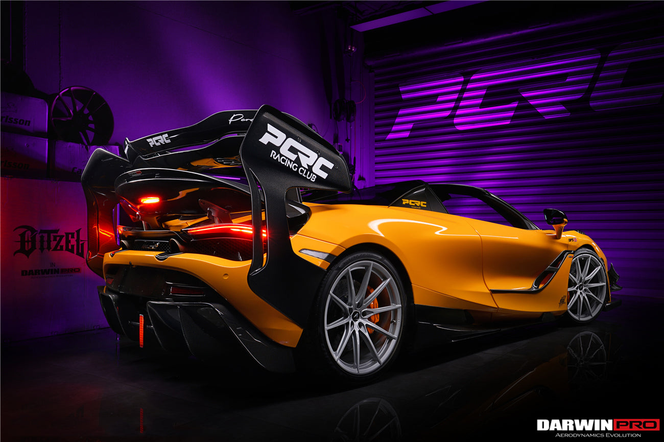 2017-2022 McLaren 720s Se²GTR Style Trunk Wing w/ Side Caps - DarwinPRO Aerodynamics
