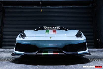 2015-2020 Ferrari 488 GTB/Spyder Pista Style Front Bumper Set W/Hood - DarwinPRO Aerodynamics