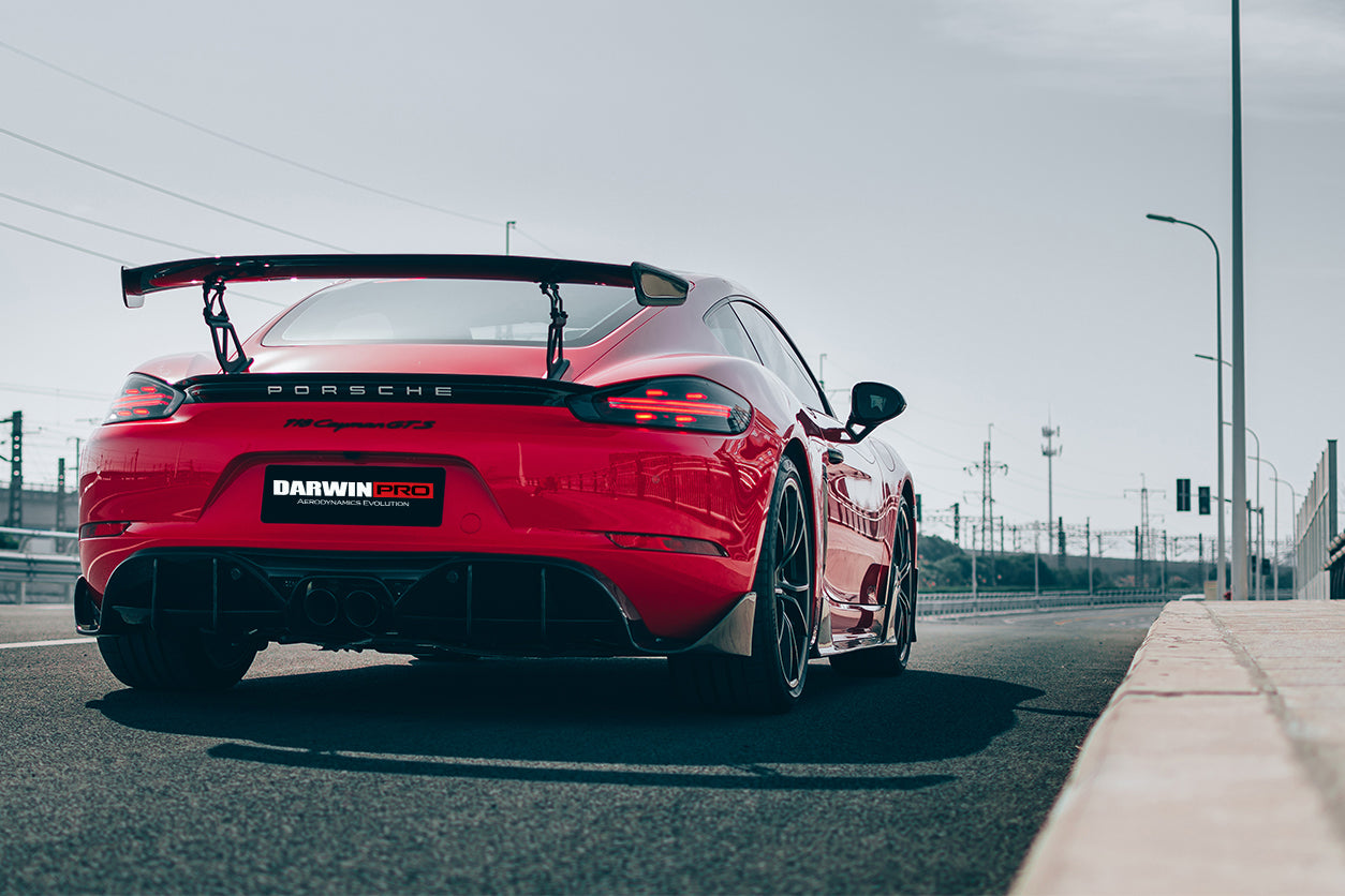 2016-2023 Porsche 718 Cayman/Boxster BKSS Style Carbon Fiber Trunk Spoiler - DarwinPRO Aerodynamics