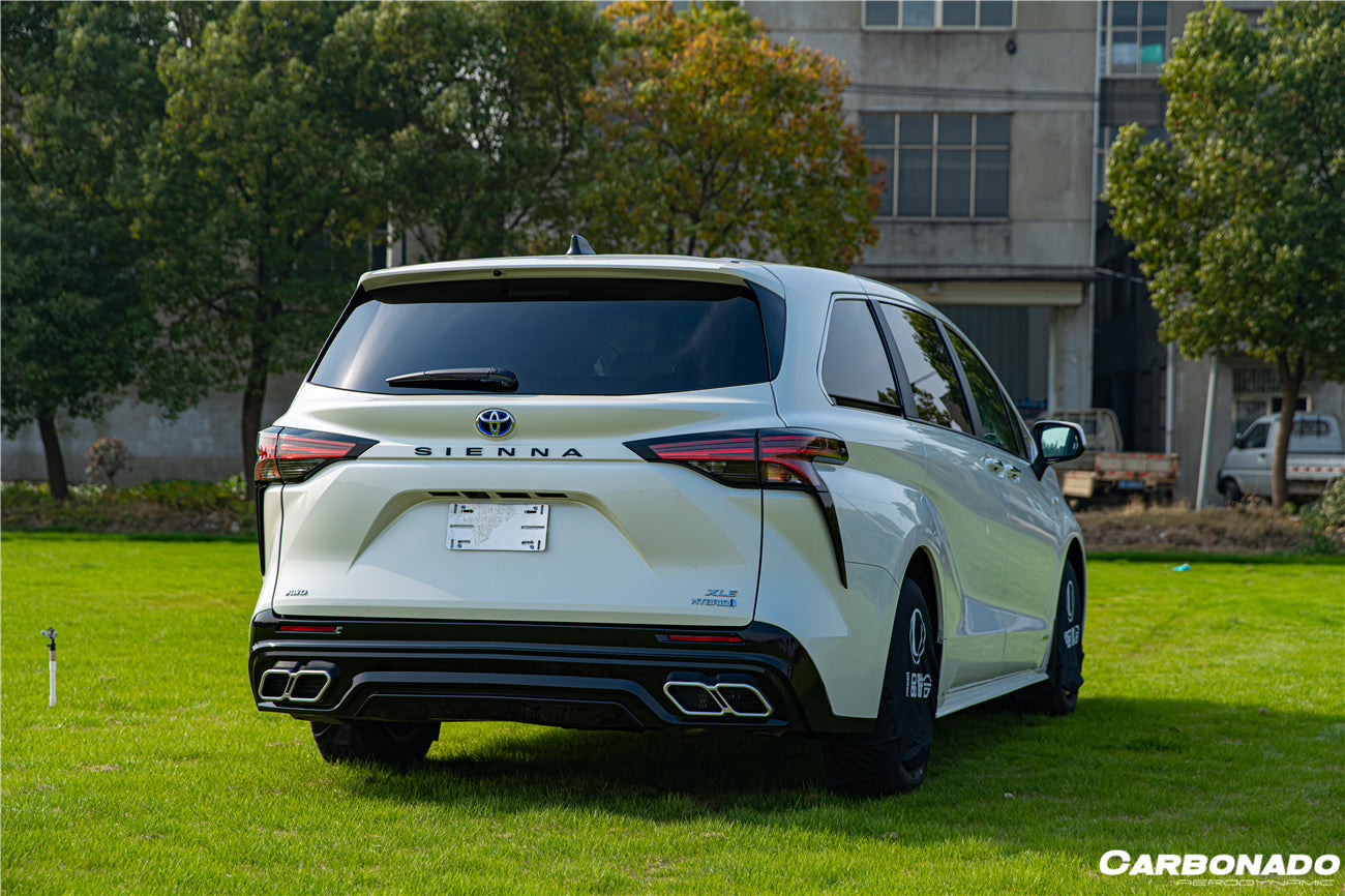 2021 UP Toyota Sienna Thunder Style PP Rear Diffuser with Tips - Carbonado