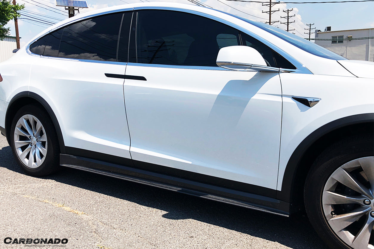 2016-2021 Tesla X SUV RZS Style Carbon Fiber Side Skirts - Carbonado