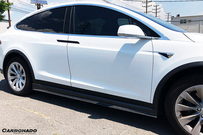 2016-2021 Tesla X SUV RZS Style Carbon Fiber Side Skirts - Carbonado