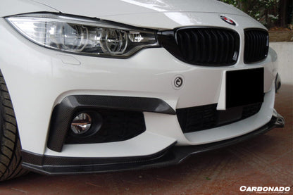 2014-2017 BMW 4 Series F32 F33 M Sport ECC Style Carbon Fiber Front Lip - Carbonado