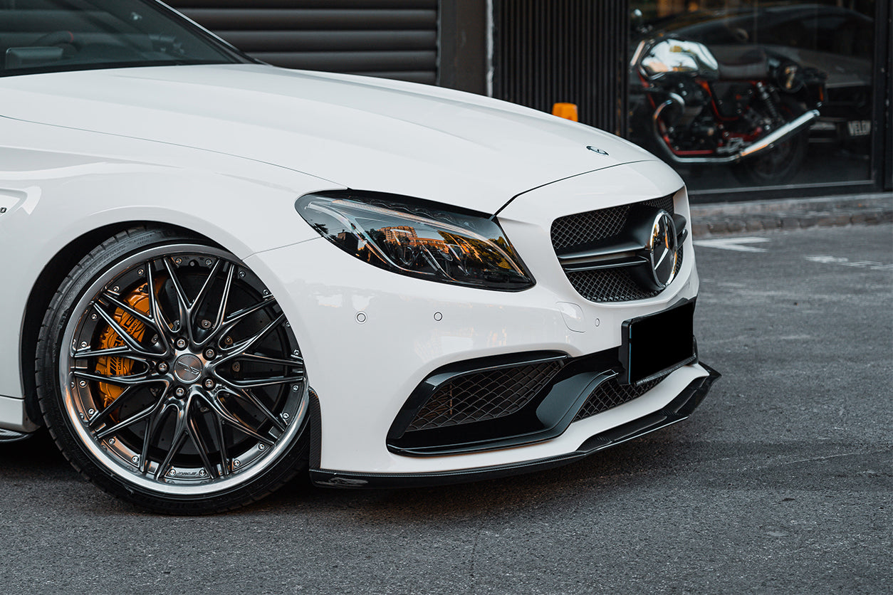 2015-2021 Mercedes Benz W205 C63/S AMG Sedan BKSS Style Carbon Fiber Front Lip - DarwinPRO Aerodynamics