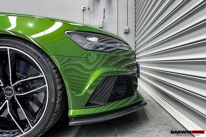 2013-2018 Audi RS6 Avant Carbon Fiber Front Bumper Caps - DarwinPRO Aerodynamics