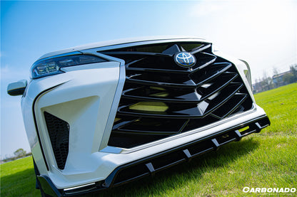 2021 UP Toyota Sienna Thunder Style PP Front Bumper with Lip and Grill and LED Light - Carbonado