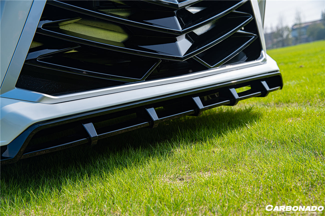 2021 UP Toyota Sienna Thunder Style PP Front Bumper with Lip and Grill and LED Light - Carbonado