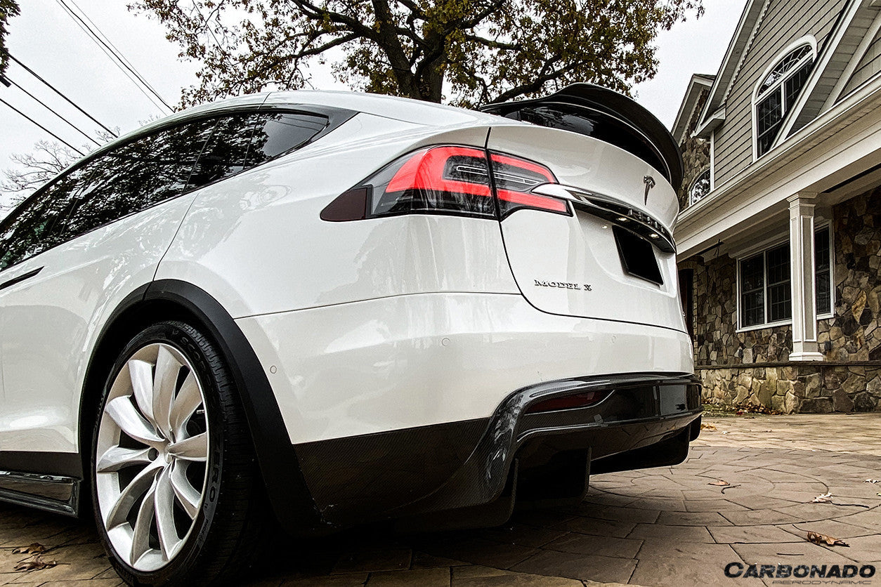 2016-2018 Tesla X SUV RZS Style Carbon Fiber Rear Diffuser - Carbonado