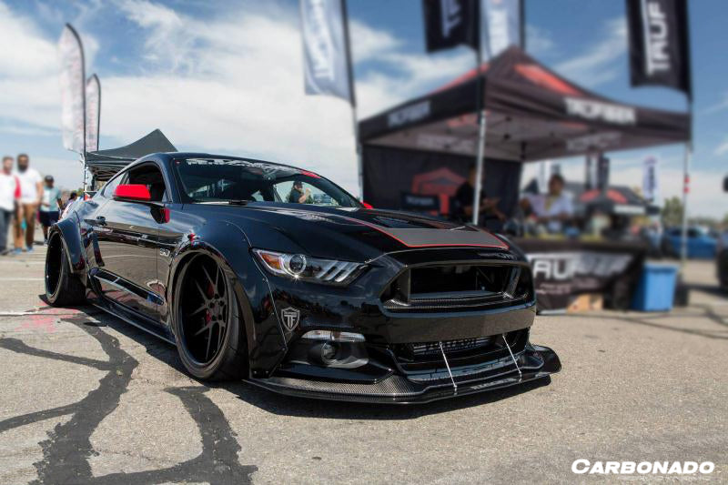 2014-2017 Ford Mustang TRU Style Carbon Fiber Front Bumper Up-Grill - Carbonado