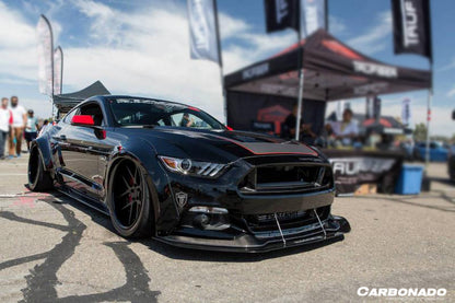 2014-2017 Ford Mustang TRU Style Carbon Fiber Front Bumper Up-Grill - Carbonado