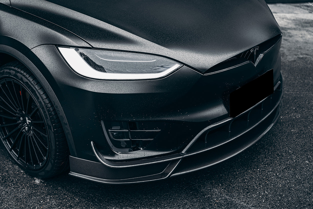 2016-2021 Tesla Model X SUV RZS Style Carbon Fiber Front Lip - Carbonado