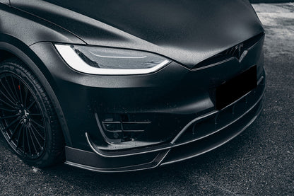 2016-2021 Tesla Model X SUV RZS Style Carbon Fiber Front Lip - Carbonado