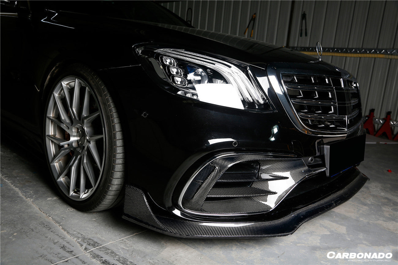 2017-2020 Mercedes Benz S63 AMG W222.2 Sedan MSY Style Carbon Fiber Front Bumper Vents - Carbonado Aero