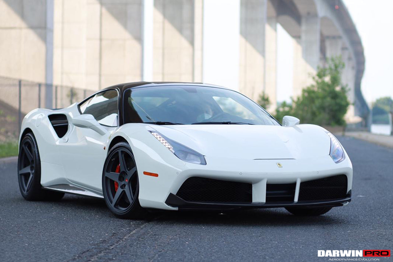 2015-2020 Ferrari 488 GTB/Spyder Carbon Fiber Front Lip - DarwinPRO Aerodynamics