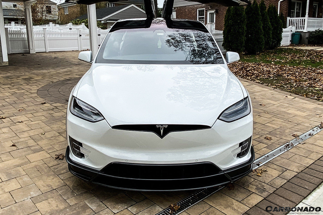 2016-2021 Tesla X SUV RZS Style Carbon Fiber Front Lip - Carbonado