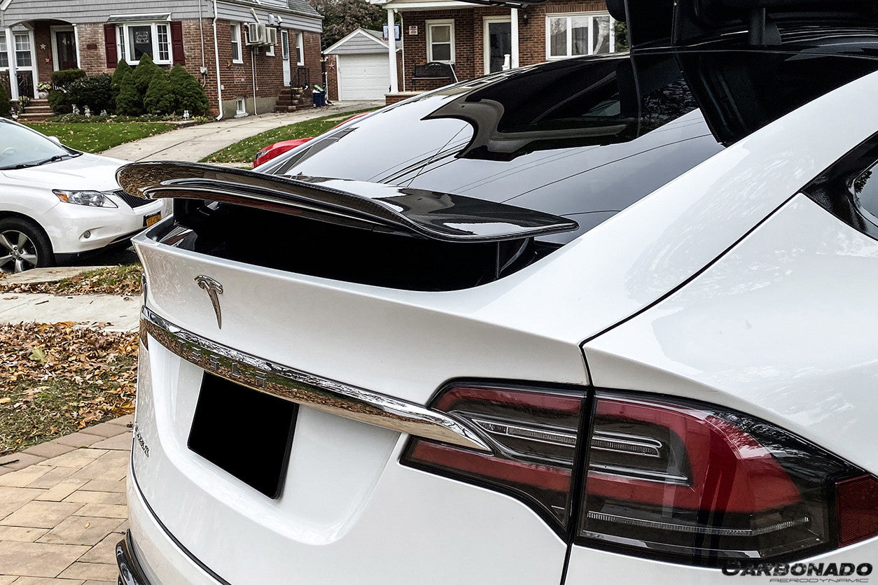2016-2021 Tesla X SUV RZS Style Carbon Fiber Trunk Spoiler - Carbonado
