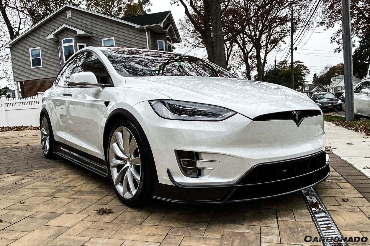 2016-2021 Tesla X SUV RZS Style Carbon Fiber Front Lip - Carbonado