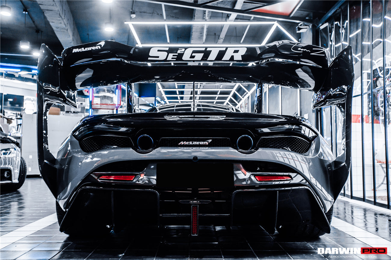 2017-2022 McLaren 720s Se²GTR Style Trunk Wing w/ Side Caps - DarwinPRO Aerodynamics